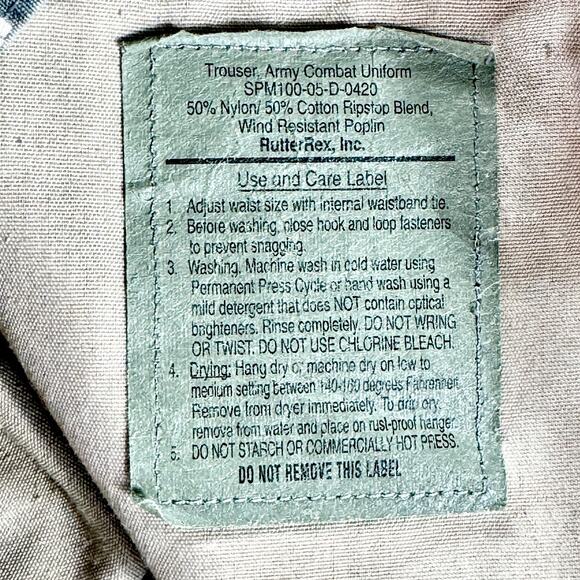 US ARMY Combat Uniform Pants Trousers Mens MEDIUM REGULAR Digital Camo Ripstop - Picture 12 of 13